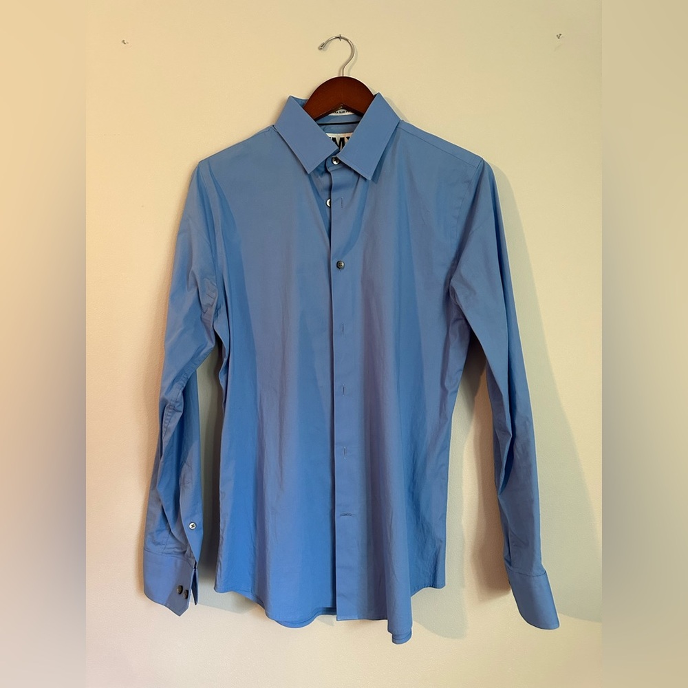 Express Blue Dress Shirt, Medium, Extra Slim Fit